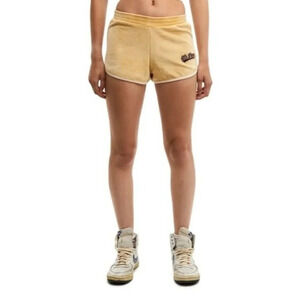 Iets Frans Women's Velour Logo Runner Shorts In Tawny Port Size L NWT